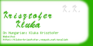 krisztofer kluka business card